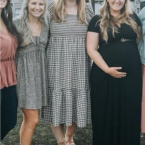 Madewell Buff Check Smocked Dress